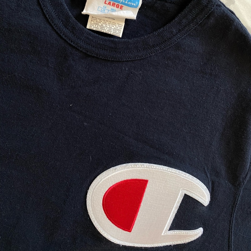 Champion shirt, Navy Blue Size: Large